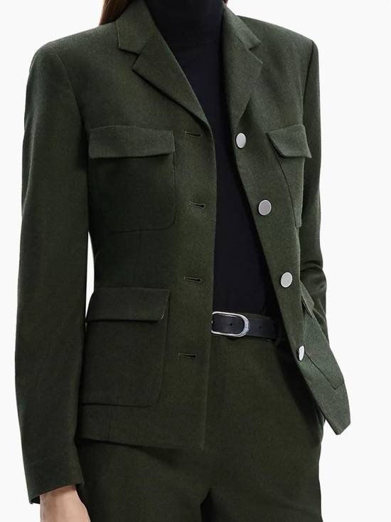 Unique Vintage Jackets & Blazers - Theory Military Jacket, Size 4, Hunter Green Melange, $575 Retail